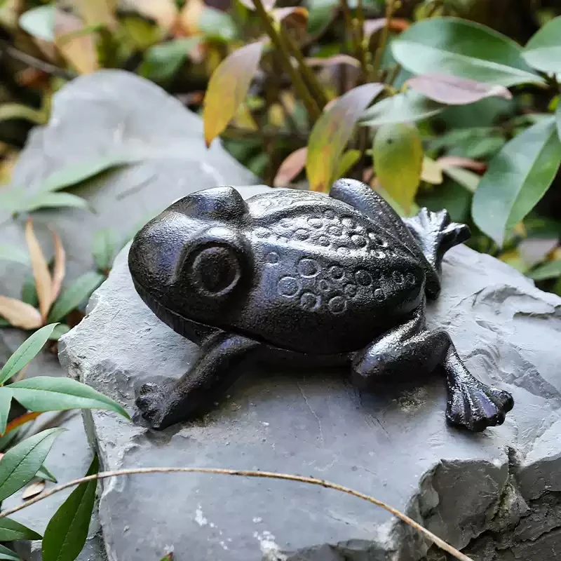 Cast Iron Frog Key Box Key Hider For Outdoor Garden Or Yard Metal