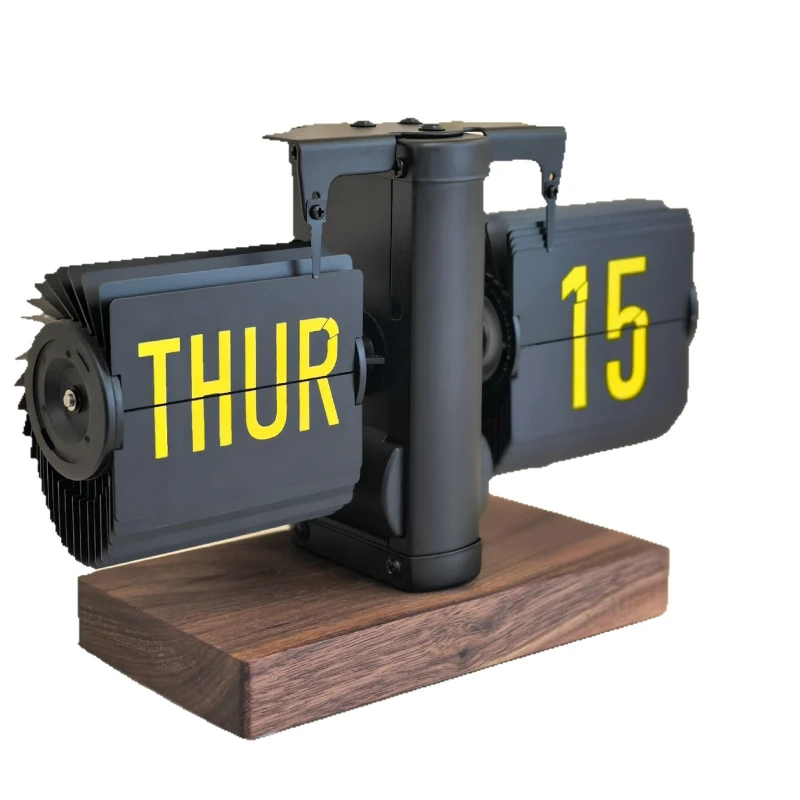 

Creative Automatic Calendar Flip Desktop Home Intelligent Machinery Digital Table Desktop Light Luxury Decoration Pendulum Clock