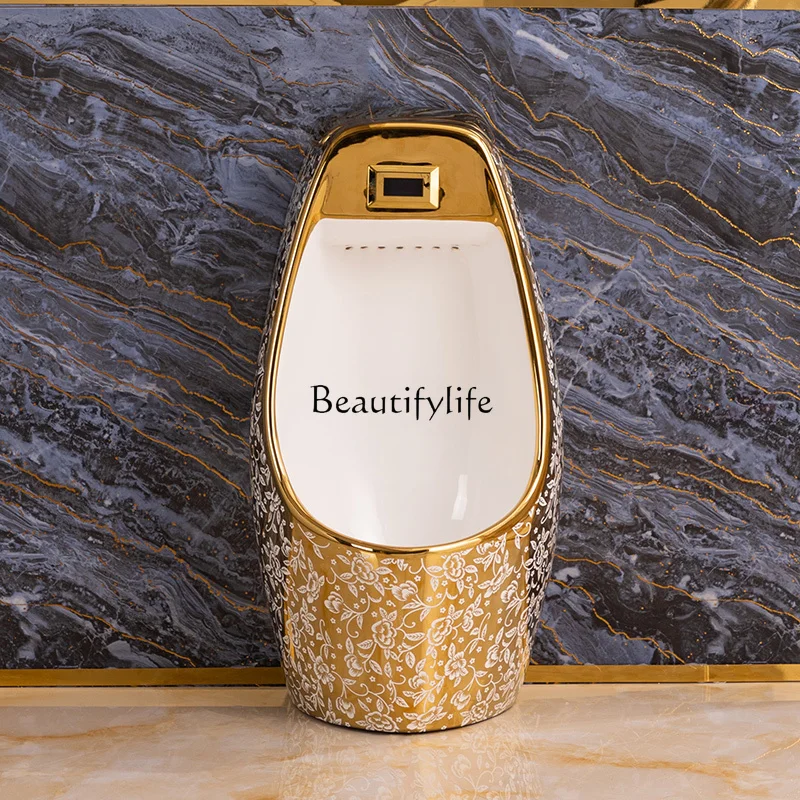 

European light luxury gold urinal wall integrated induction urinal