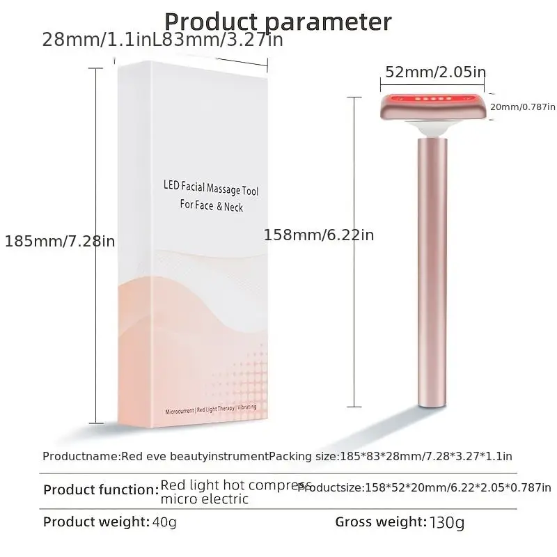 LED EMS Massaggiatore per occhi Dispositivo per la bellezza degli occhi a luce rossa Riscaldamento a microcorrente Massaggiatore facciale Impacco caldo Strumento antirughe antietà