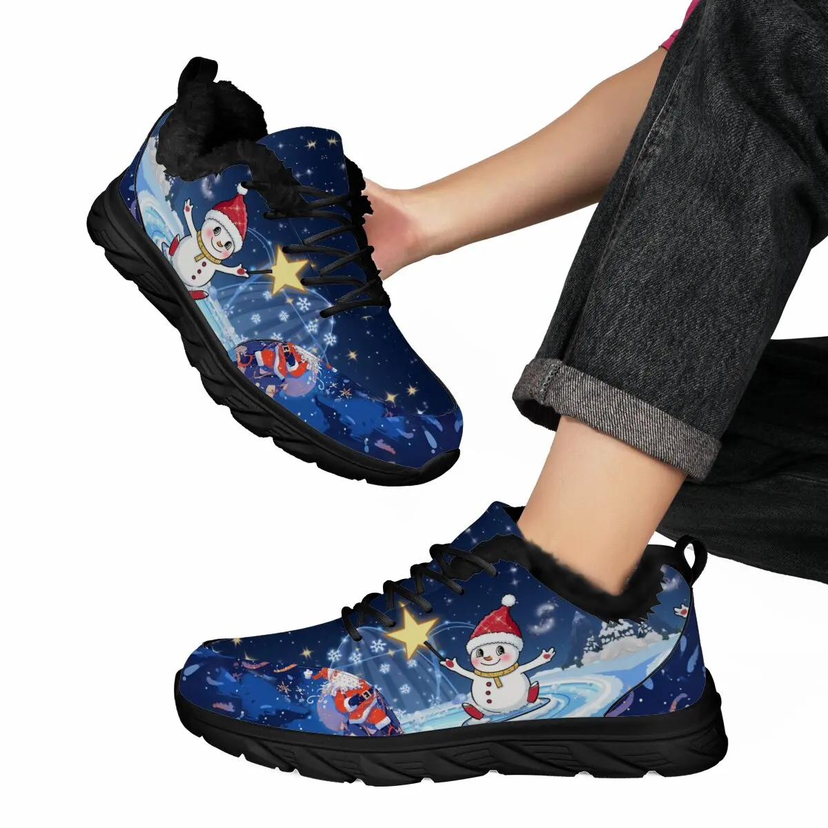 

2025 Santa Claus Sneakers Men Casual Men Shoes Unisex Light Soft Thick Sole Hole Couple Shoes Athletic Sneakers Women Shoes
