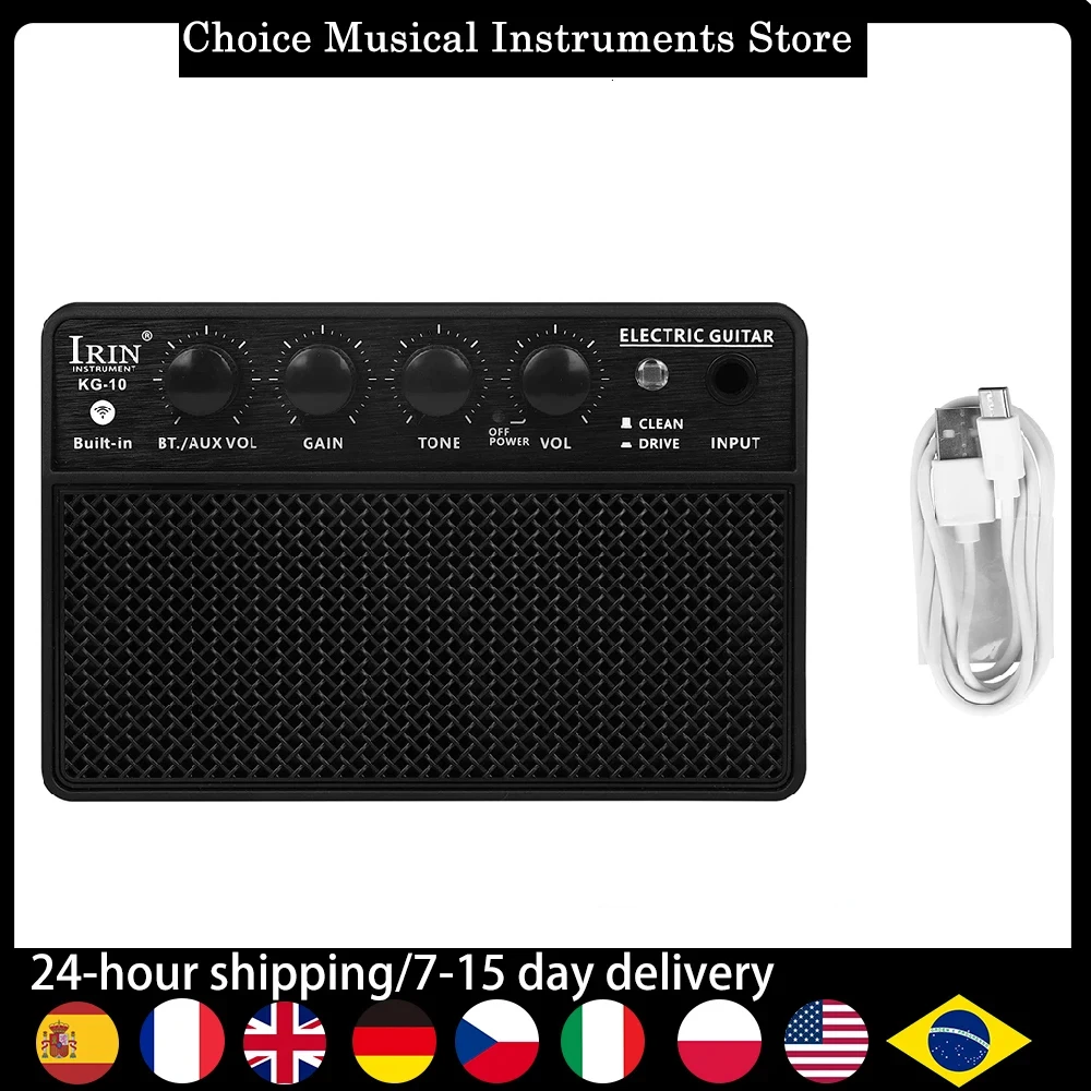 

Гитарный усилитель IRIN KG-10, портативный гитарный усилитель Bluetooth для улицы/гитары/трекровки, усилитель Busking с перезаряжаемой батареей
