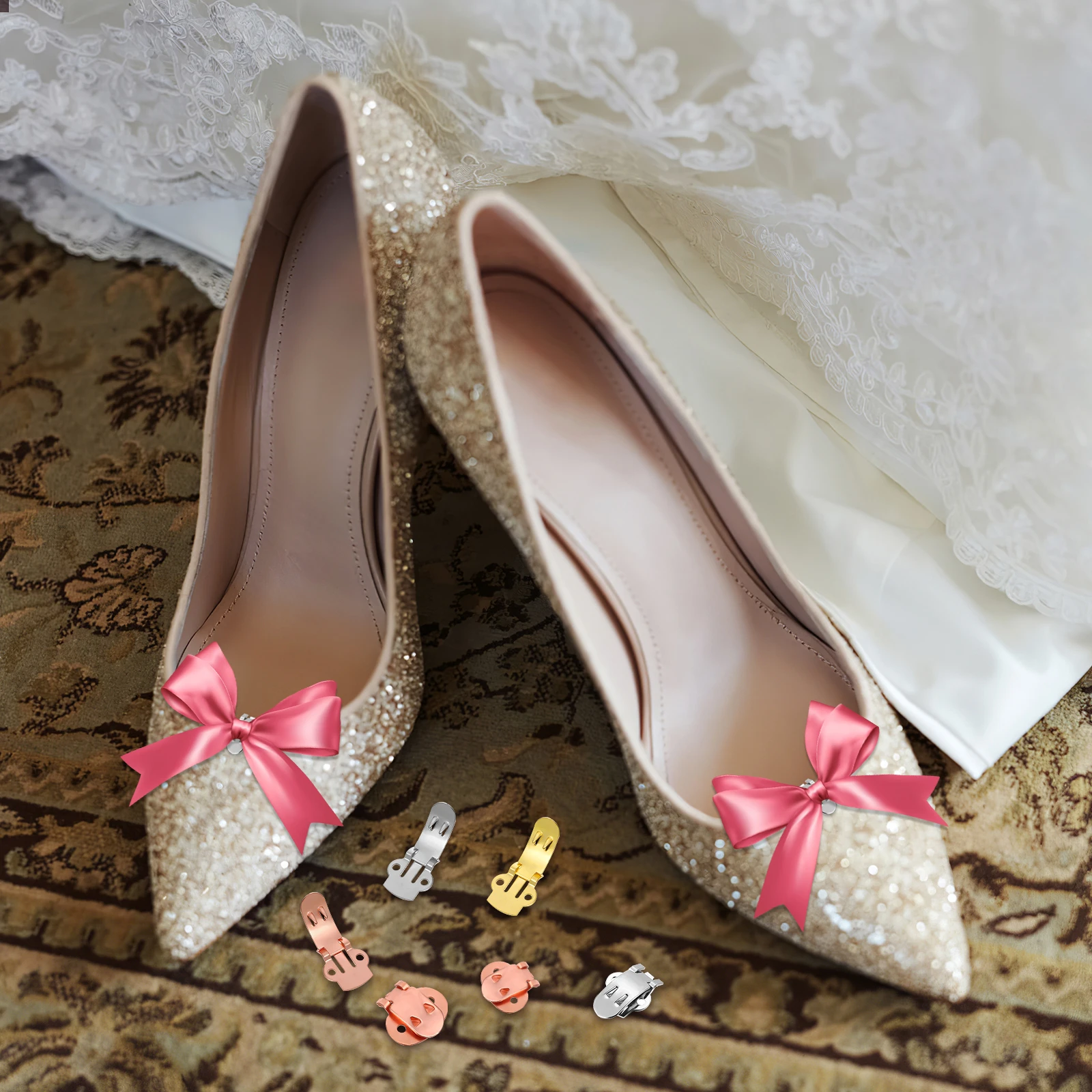 

36pcs Detachable Shoe Clips Metal Accessories for Flats High Heels Decorations Smooth Surface Firm Structure Safe Use DIY