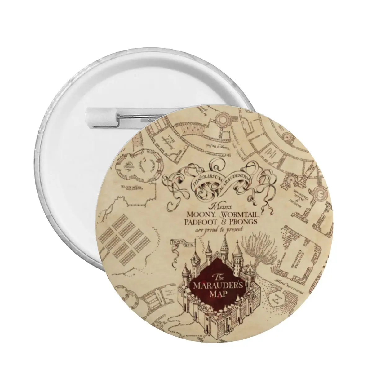 Magic Marauders Map Round Button Pin for Backpack Customizable Pinback Badges Brooches