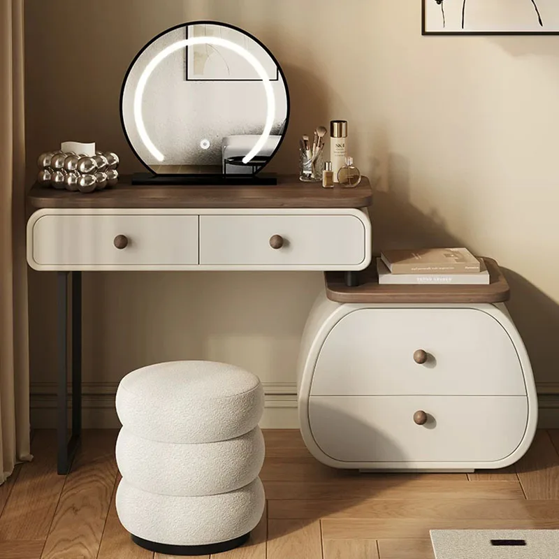 Cómoda y Lujosa Mesa de Maquillaje con Almacenamiento para Cosméticos, Cajones, Tocador Moderno para Dormitorio, Muebles para el Hogar