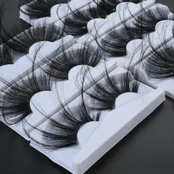 1Pair 70mm 3D Mink False Eyelashes Super Long Fluffy Messy Criss-cross Dramatic Fake Eyelashes Handmade Eye Makeup Tools