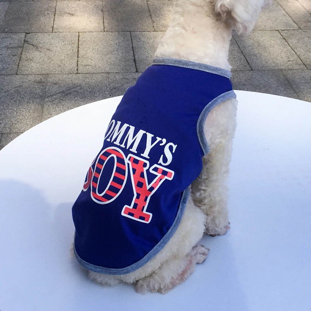 Vestiti estivi per cani stampa di lettere maglia sportiva traspirante per cani vestiti da basket t-shirt per cuccioli camicie per gatti per cani di