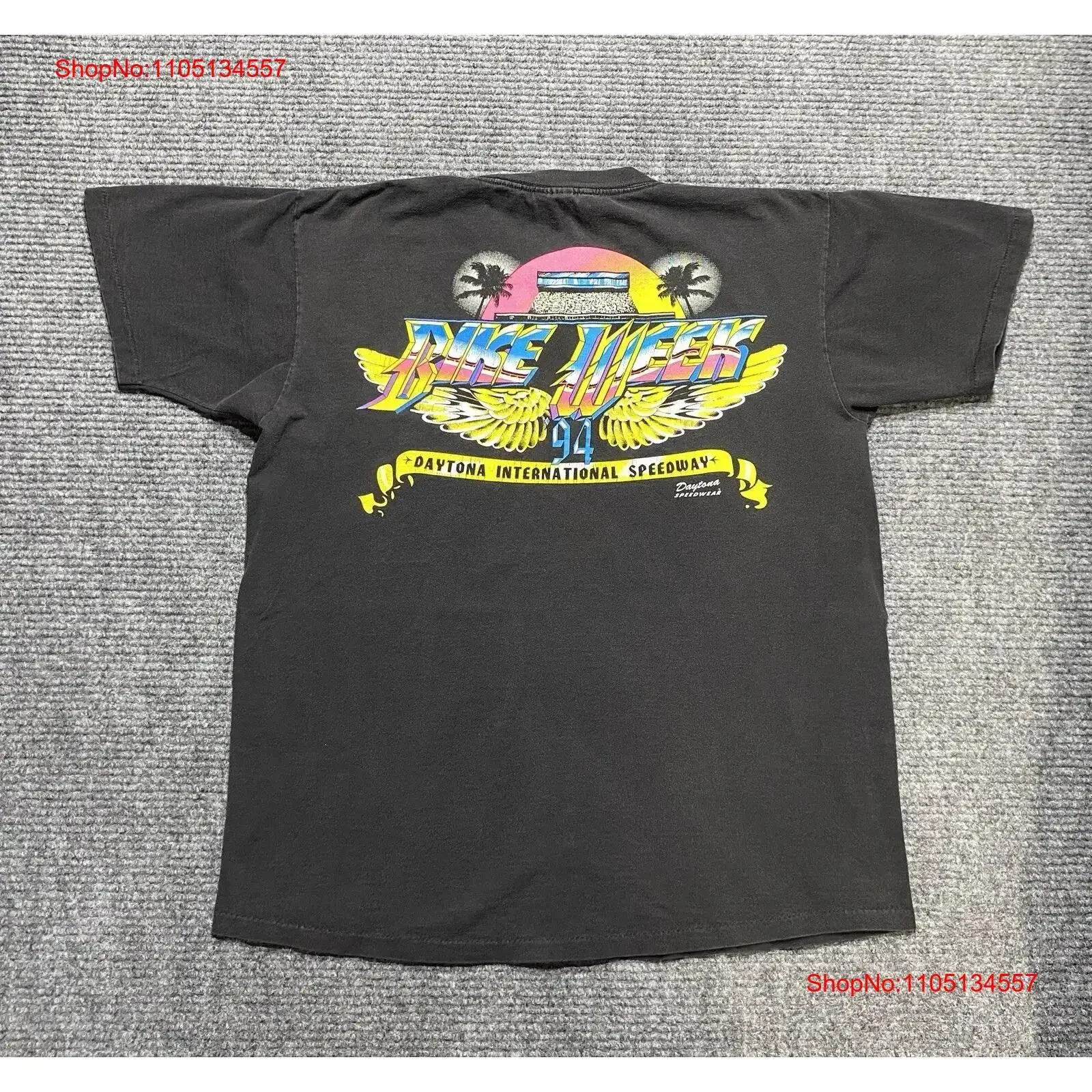 

Винтажная футболка Bike Week, мужская, большая, черная, выцветшая, 90-е, Daytona Speedway 94, винтажная, стильная, модная, удобная, растянутая