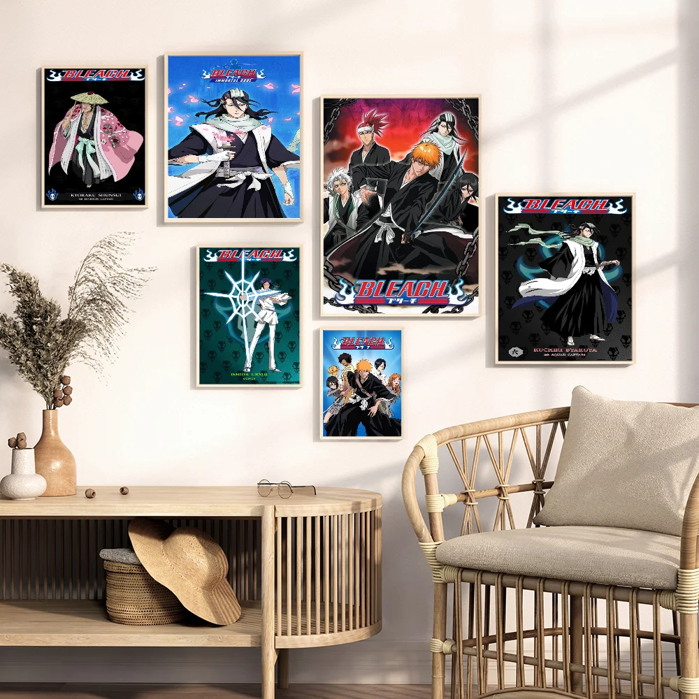 

Bleach Anime Figure Anime Posters Sticky Waterproof Paper Sticker Coffee House Bar Kawaii Room Decor