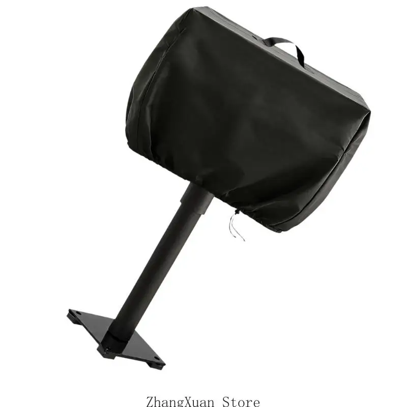 Water-Resistant Coated Barbecue Cover with Drawstring, Fastening Bands, and Carry Handle for Routine Outdoor Placement and