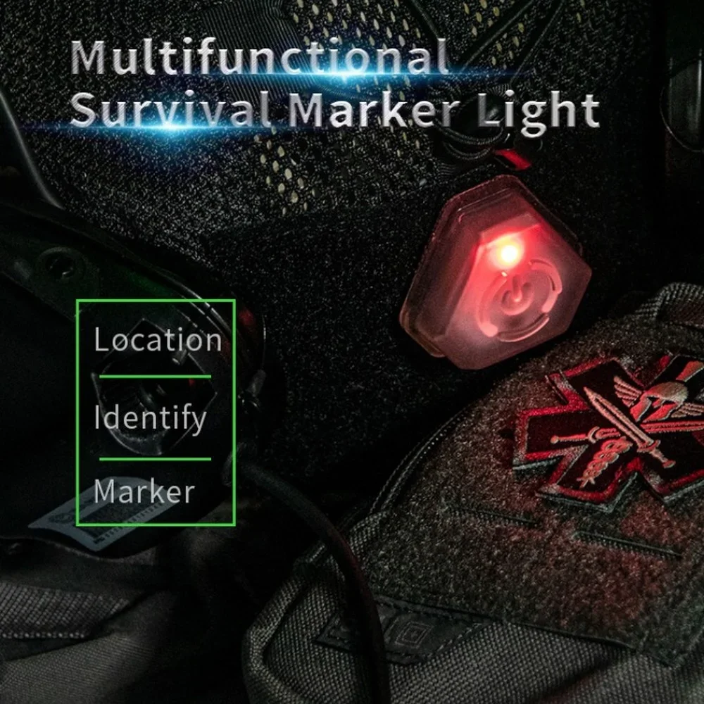 Tactical Outdoor Helmet Survival Signal Lamp Explosion Flash Light Working Distress Marker Functional Strobe Light