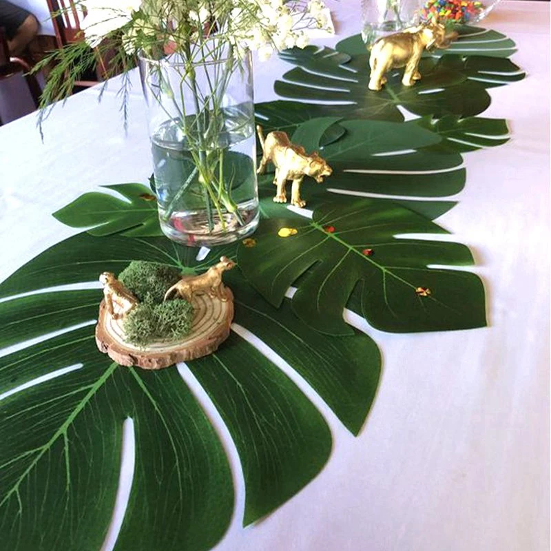 Artificial Tropical Palm Leaves Jungle Party Decoration Animal Summer Hawaiian Wedding Home Table Decor S Durable Easy To Use