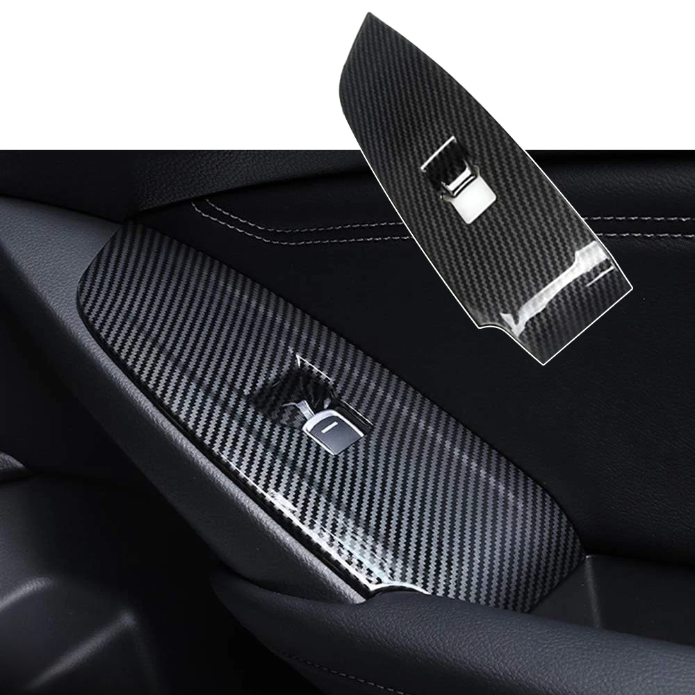 

4x Car Interior Window Switch Panel Cover Trim For Honda Accord 2018 2019 2020 2021 Carbon Fiber Styling Auto Button Cover