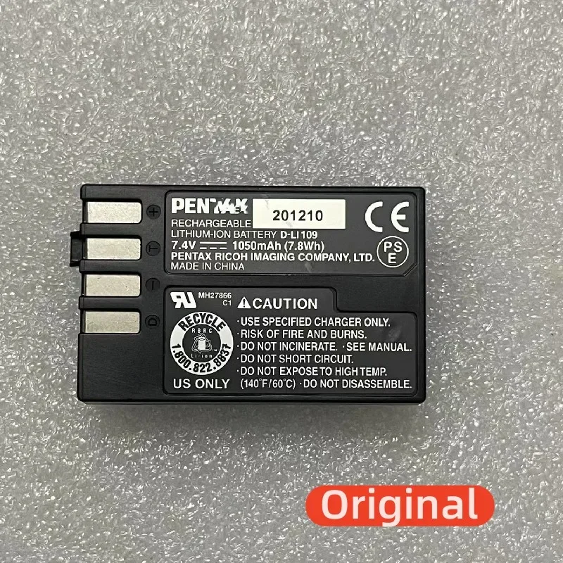 100% oryginalny 1050mAh dla PENTAX D-LI109 K30 K50 K70 K500 KR KP K2 KS1 KS2 bateria aparatu