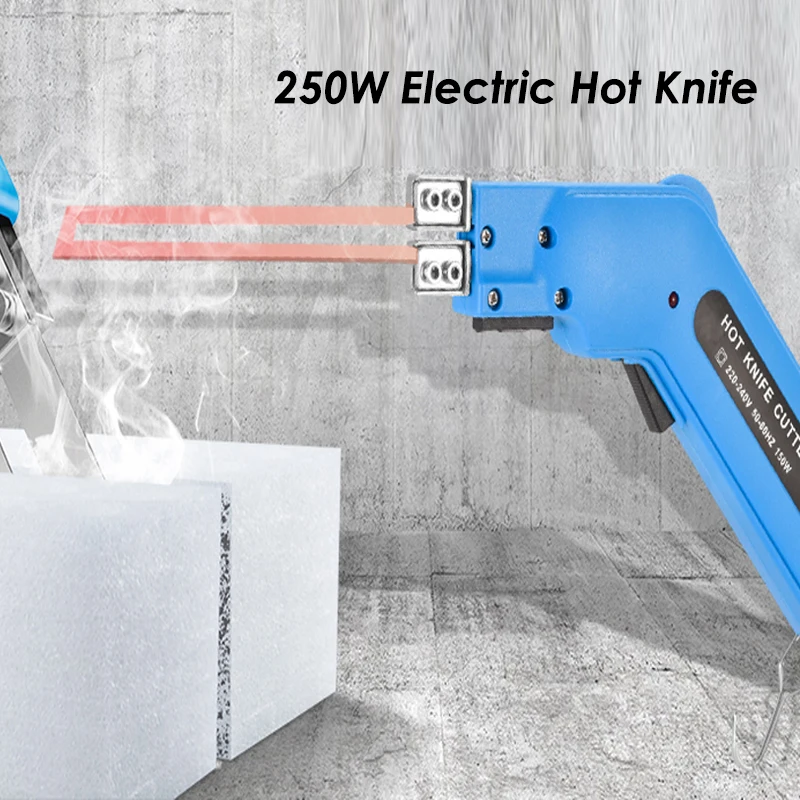 

Electric Hot Knife 250W 0-600 °C Foam Cutter with 2 Nichrome Blades Suitable for Styrofoam Fabric Rope