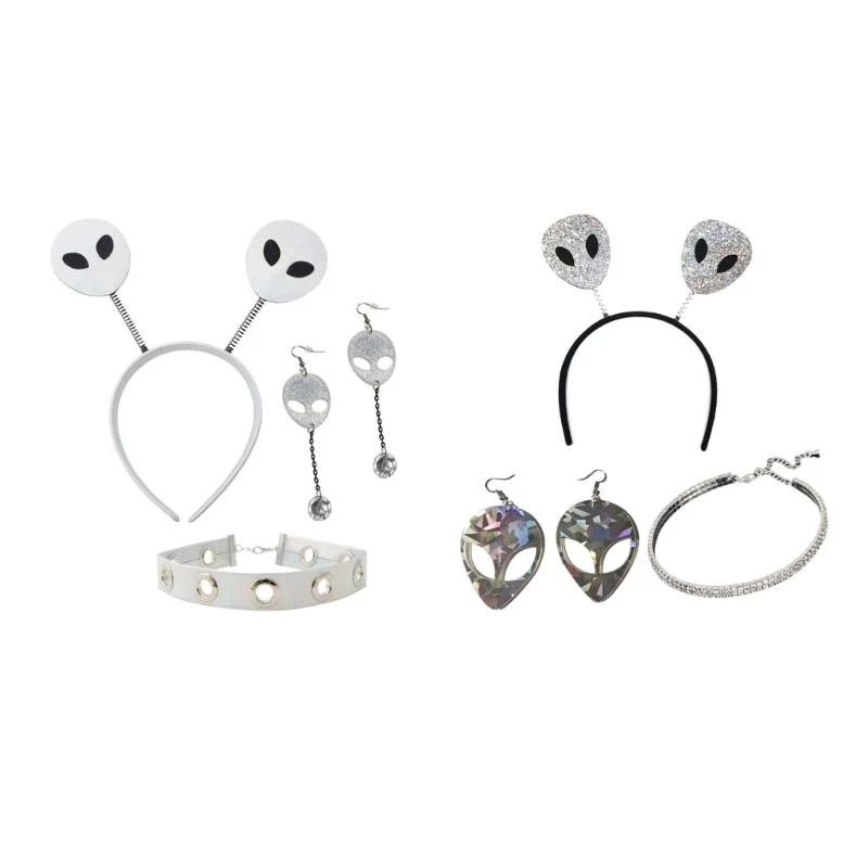 

5asd комплект костюма «Чужой», повязка на голову, перчатки, ожерелье, серьги «Чужой», реквизит на Хэллоуин