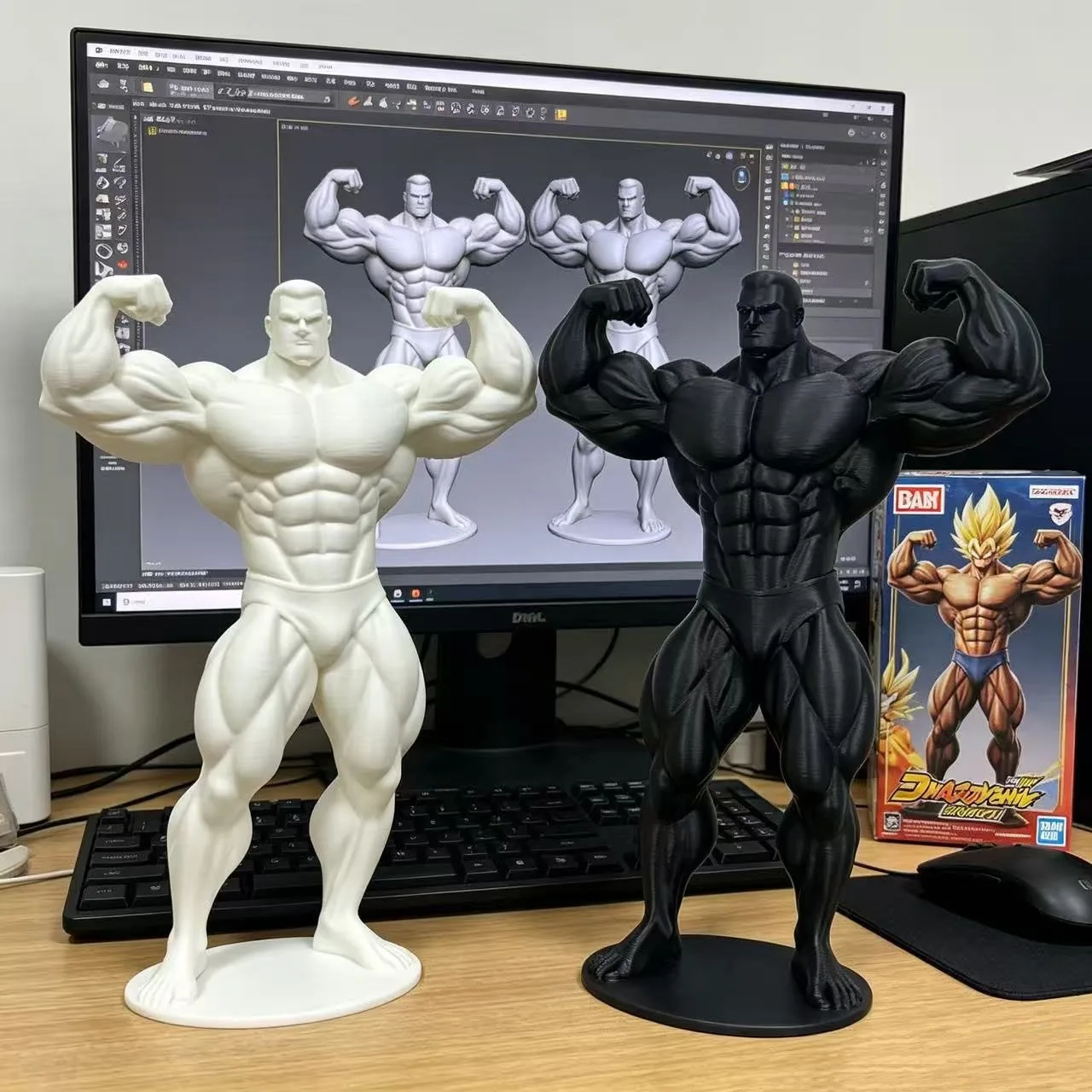 3D-printed Handsome Muscular Guy Sculpture Decoration Bodybuilding Ornament Figurine Coach Strong Person Character Model12cm
