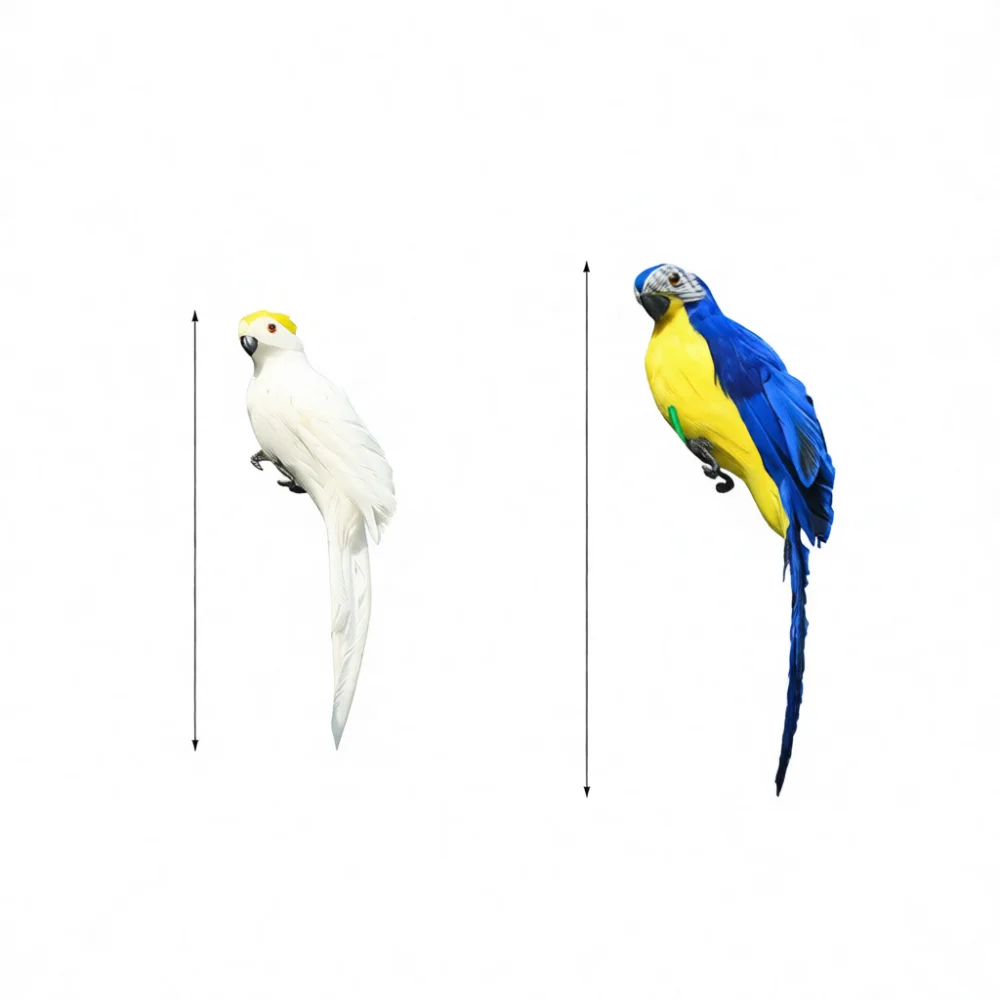 Simulation Macaw Bird Figurine Vivid Feathered Parrot Ornament For Outdoor Tree Garden Backyard Decor Home Living Aesthetics