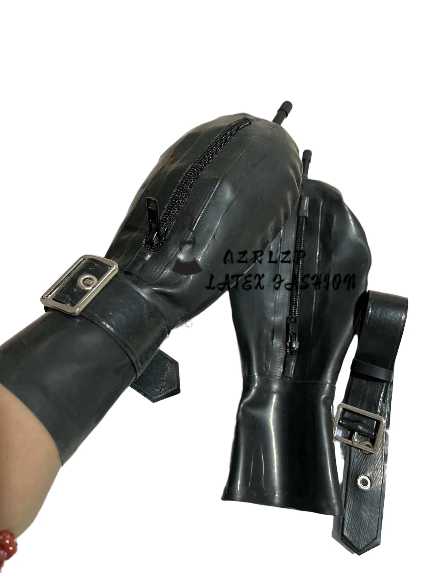 Latex Inflatable Gloves/mittens Rubber Boxing Gloves 0.4mm Thick with zipper