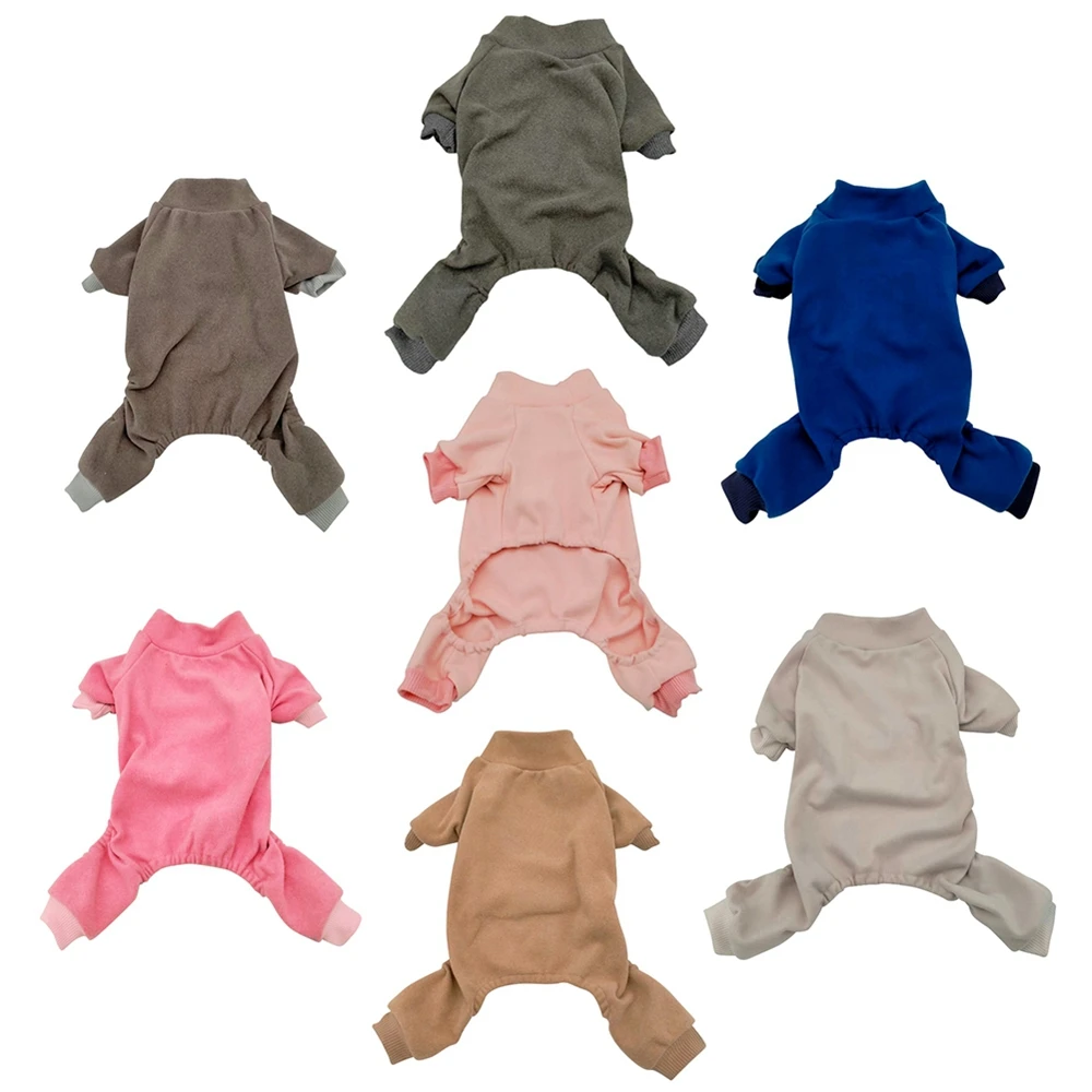 7 Color Dog Fleece Pajamas Pet Clothes For Small Dogs Cat Pyjama Warm Dog Soft Puppy Rompers Pet Bodysuit Clothes