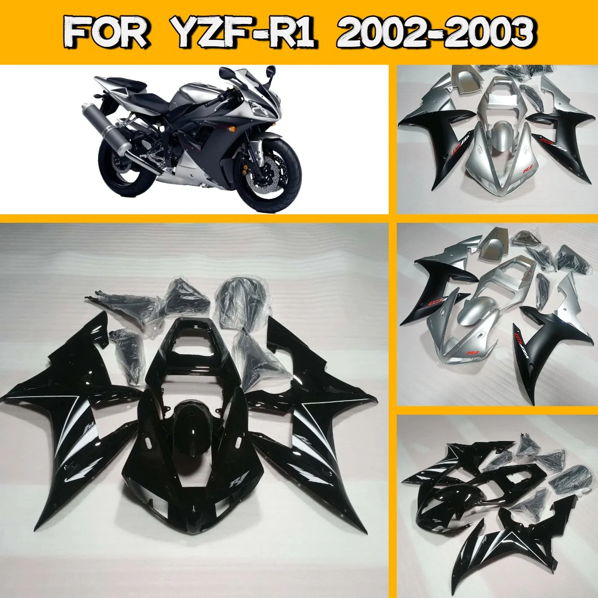 

For 2002 2003 Yamaha YZF R1 Aftermarket Fairing Kit Perfect Fit 02 03 YZFR1 ABS Plastic Easy Install Fairings
