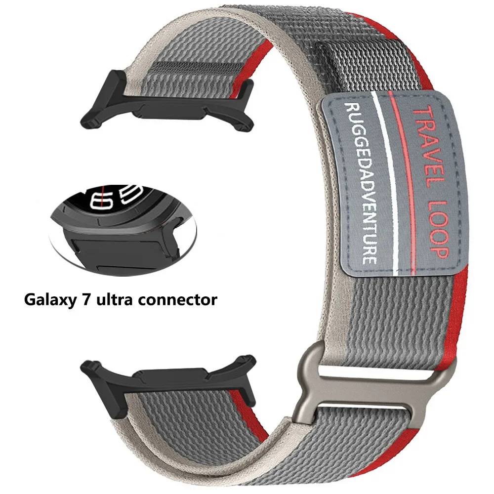 Nylon Travel Loop Sport Strap for Samsung Galaxy Watch 7 Ultra 47mm NO Gaps Curved End Bracele for Galaxy7 47mm ultra Men Band image 2