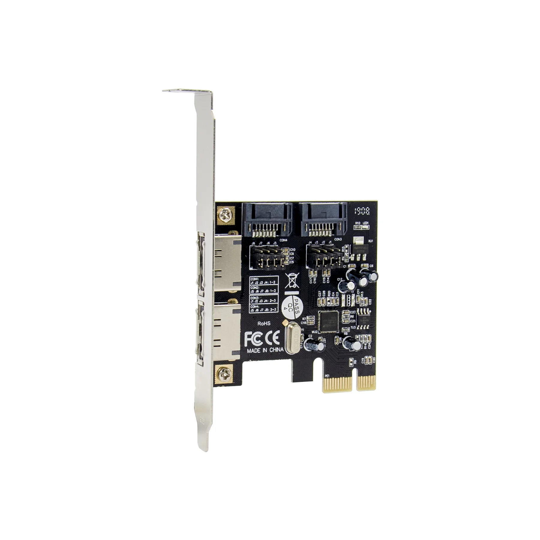ASM 1061 2 منافذ SATA + 2 منافذ ESATA 6G PCI Express بطاقة التحكم PCI-e إلى SATA III 3.0 محول SATA3.0