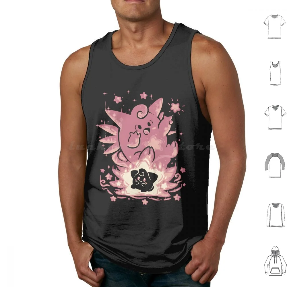 Silhouette : Moon Fairy Evolution Tank Tops Vest Sleeveless Silhouette Evolution Pókèmón P ? K ? Chü Cl ? F ? Bl ? Cl