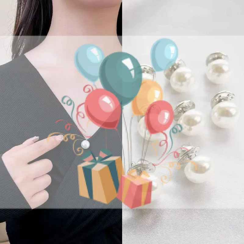 10pcs Pearl Button Pins ,DIY Decorative Safety Button Covers For Shoes, Hats, Bags, Shawls,Collar Needle Buckle Fixed Pin Brooch