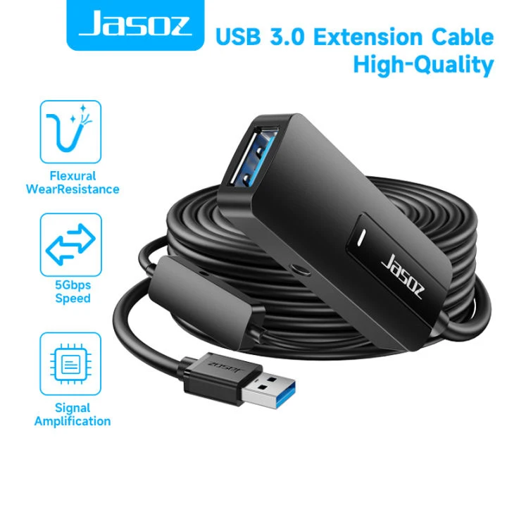 Jasoz USB 3.0 Signal Amplifier Extension Cable 5M 10M 15M 20M Type A Repeater Booster Extender Male to Female USB 3.0 High Speed