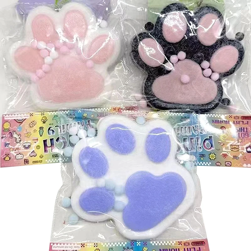 1PC Soft Sticky Stress Relief Relax Toys Extra Large Plush Squeeze Cat Paw Slow Rebound Toy Pinching Cat Paw Decompressing Props