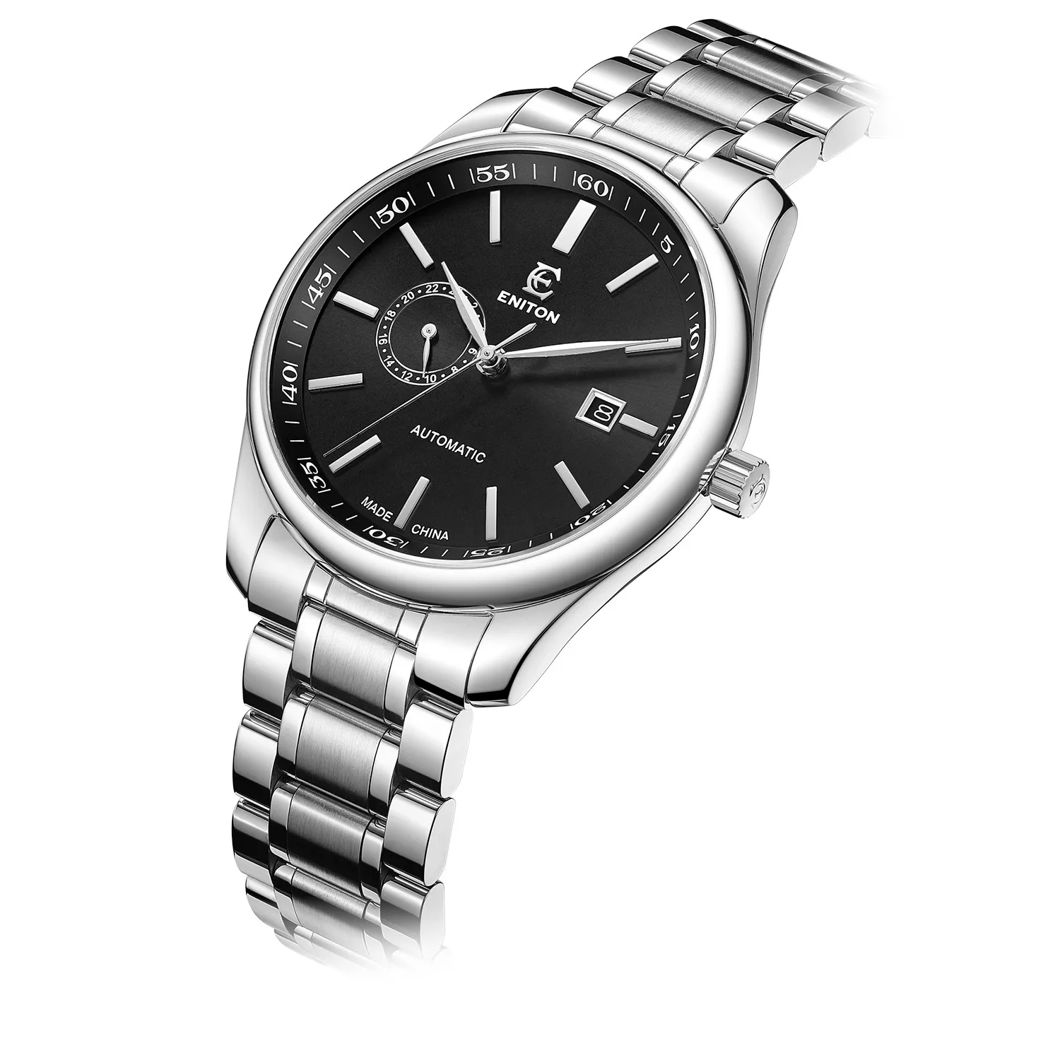 Eniton relógios de pulso mecânicos aço inoxidável 316l 8215 movimento relógio automático à prova dwaterproof água pulseira fecho homem relógios luxo