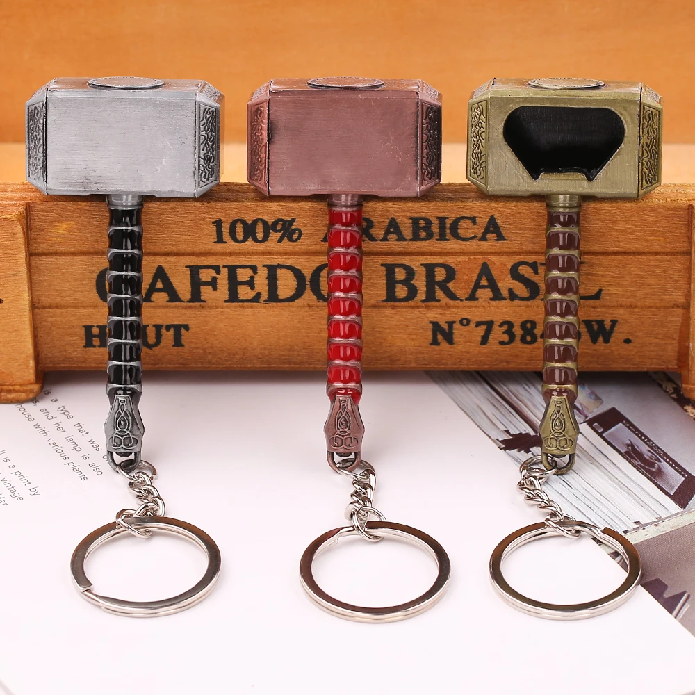 De Avengers Superheld Thor's Hamer Bierflesopeners Marvel Super Hero Speelgoed voor Kinderen Kurkentrekker Gereedschap Draagbare Bar Gadgets