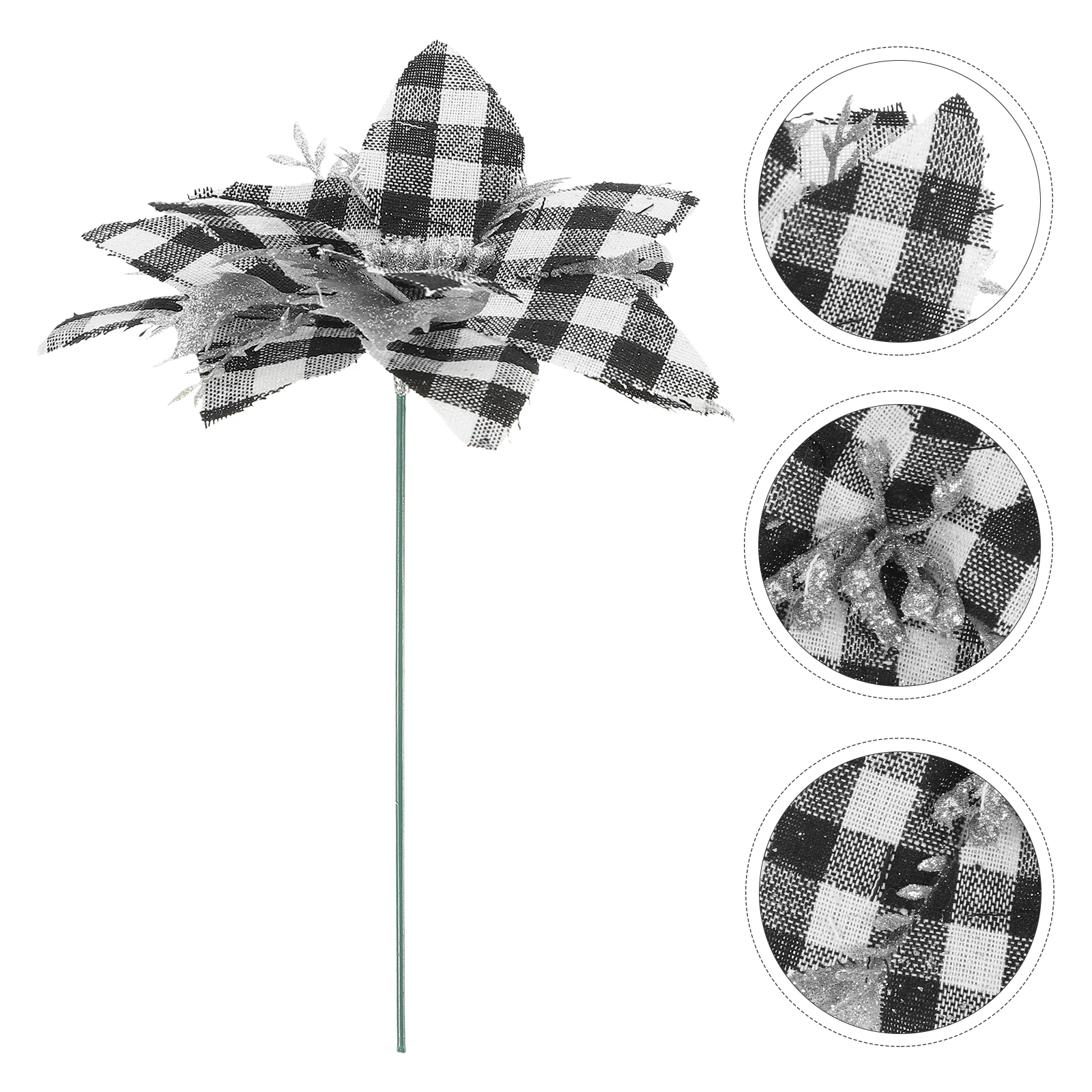 

1 set 1 Set Clips Stems Xmas Flower Decor Tree Wreath Poinsettia Flowers With Clips Stems Decorations Party Xmas Party Ornament