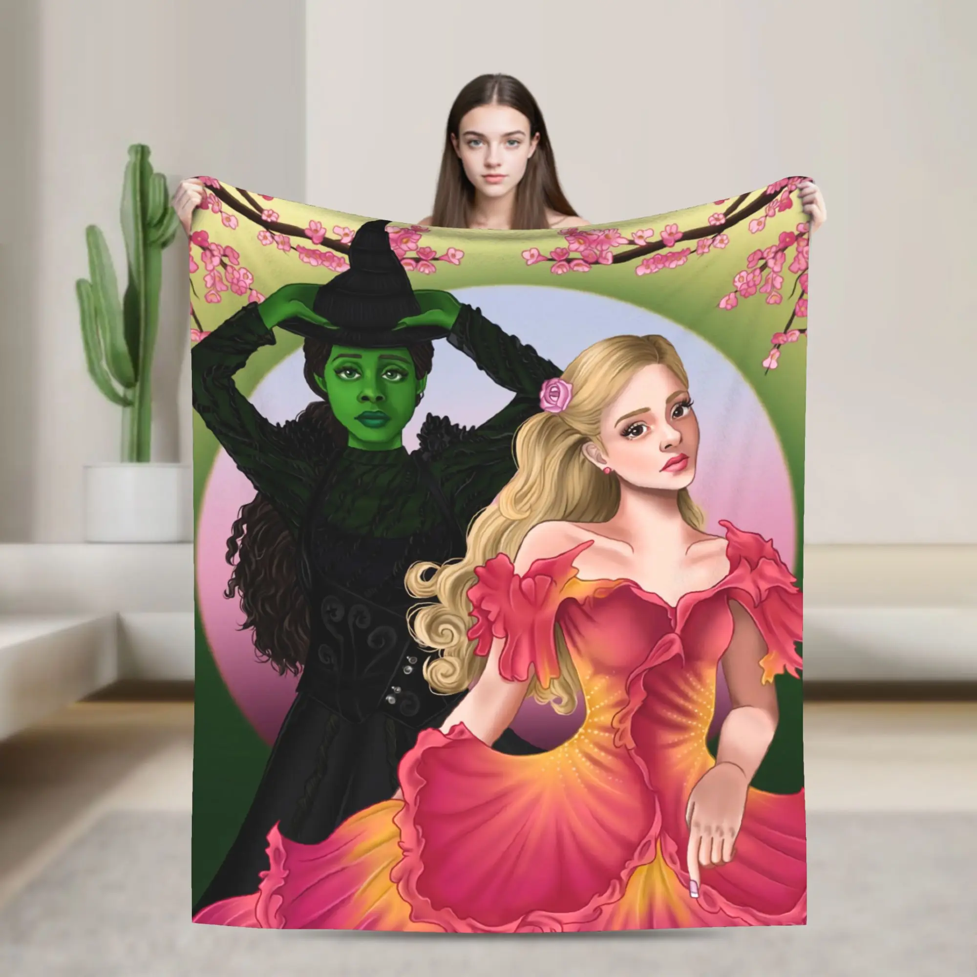 Soft Warm Blankets Decorative Wicked For Good Glinda and Elphaba  Bedding Throws  Flannel Bedspread For Couch Bed Sofa Bed Cover