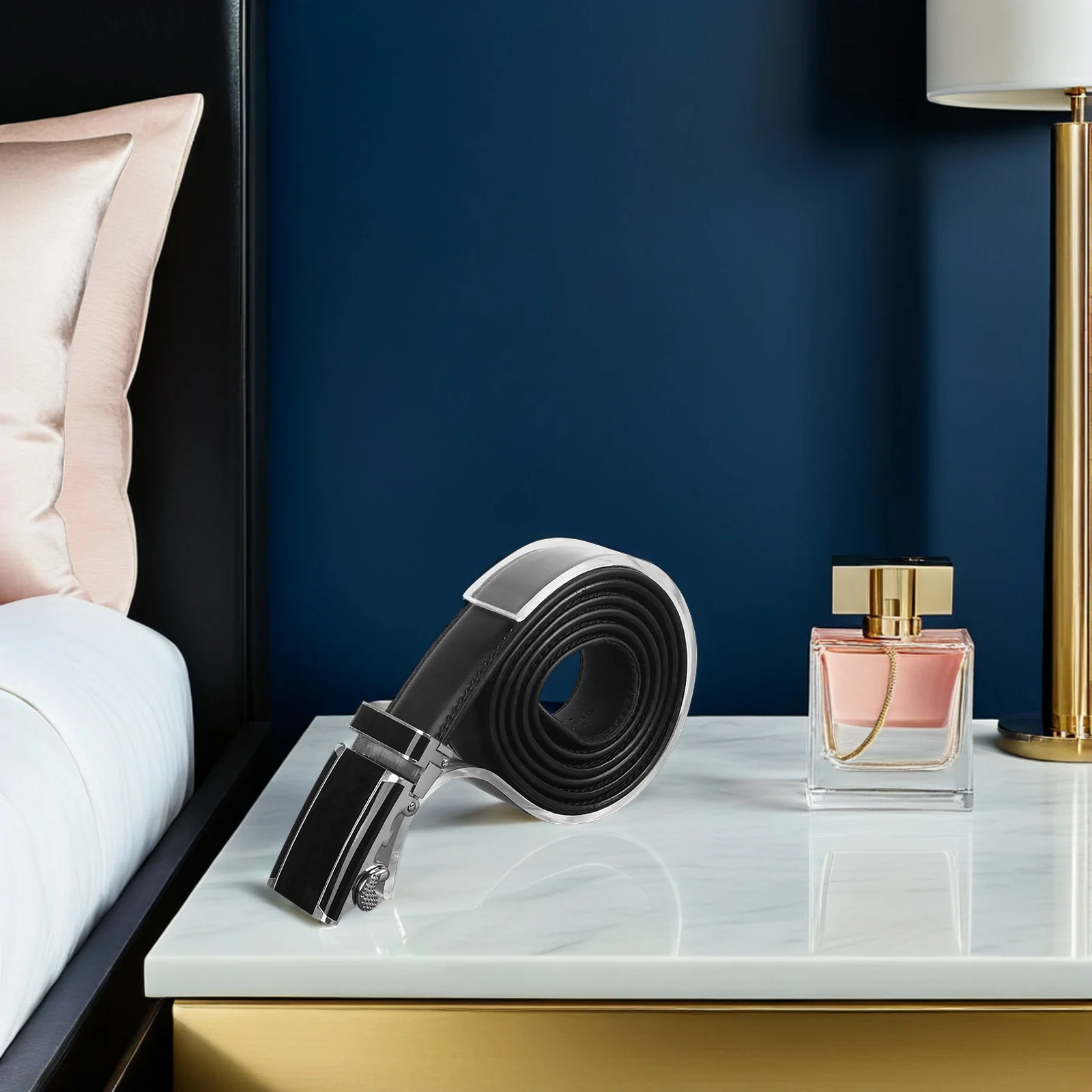 

8Pcs Acrylic Belt Brackets Clear Racks for Visual Impression in Shops and Supermarkets Waist Belt Display Racks