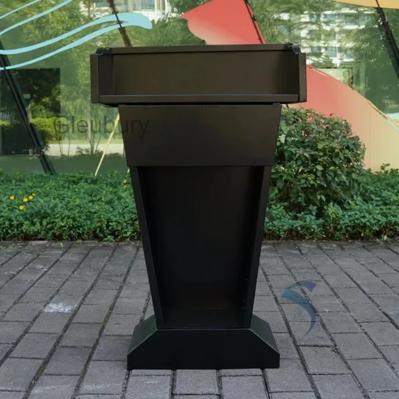 steel Reception Desks hardware welcome Stainless black Reception Desks outdoor speech booth Office Furniture Военное делоZY40JDT