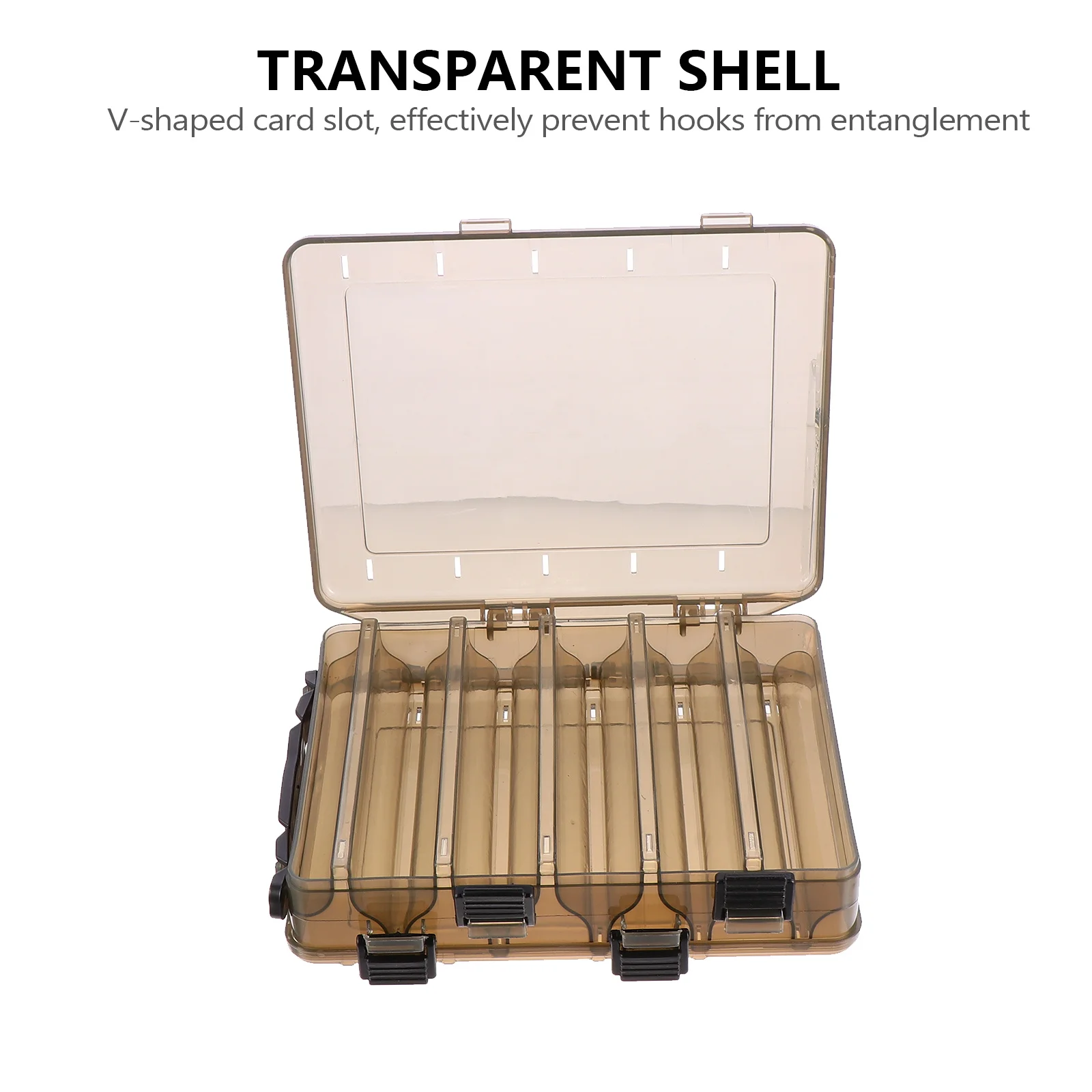 

Double Layer Transparent Fish Waterproof Fishing Bait Storage Case Lure Hook Organizer Fly Tackle Container Hand-Held