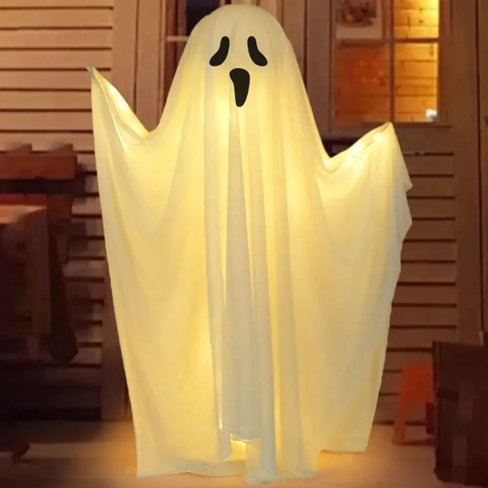 85/165CM Glow in Dark Standing Ghost Halloween Decoration Scary Outdoor Yard Garden Front Door Haunted House Prop view 3