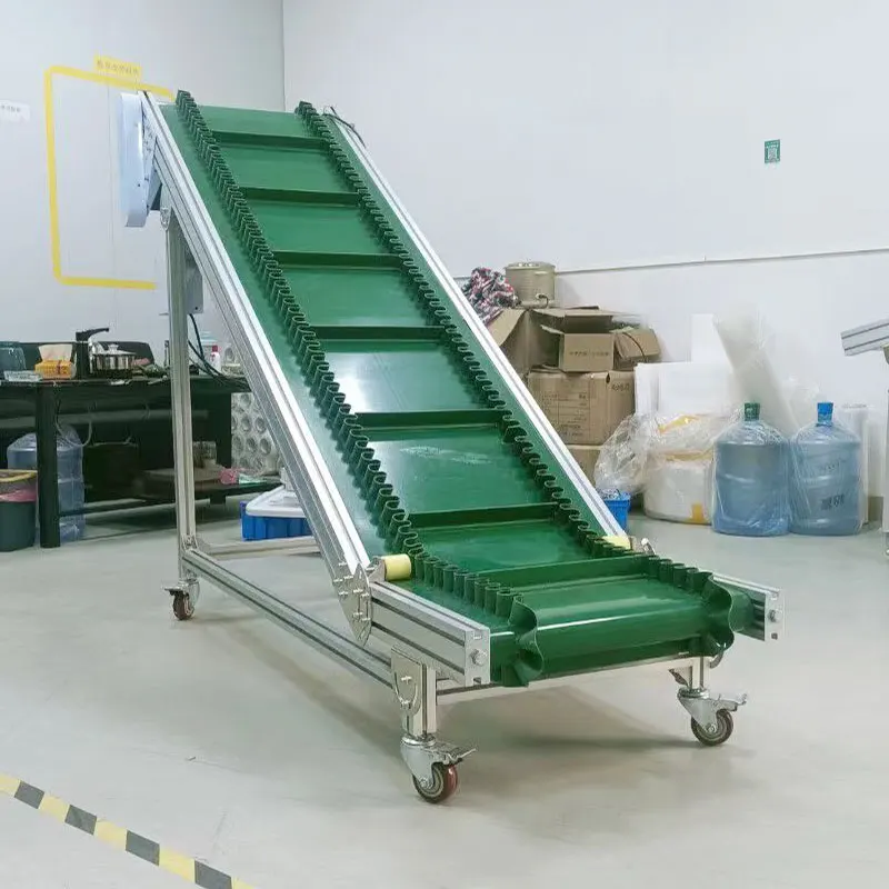 

Customized PVC Green Vertical Inclined Belt Conveyor in Food and Beverage Industry Customized