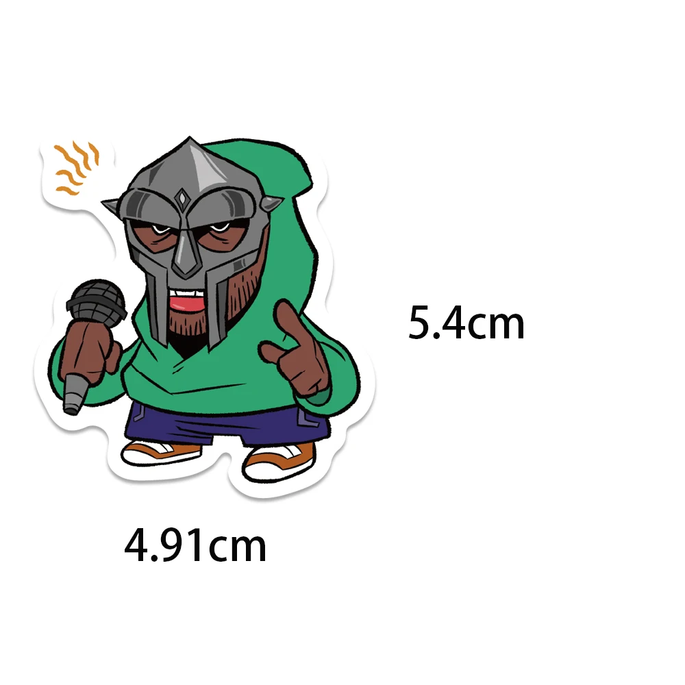 50Pcs Hip Hop Rapper Mf Doom Stickers Singer Fan Gift DIY Decoration Phone Cup Luggage Scrapbook Laptop Helment Car Guitar Decal