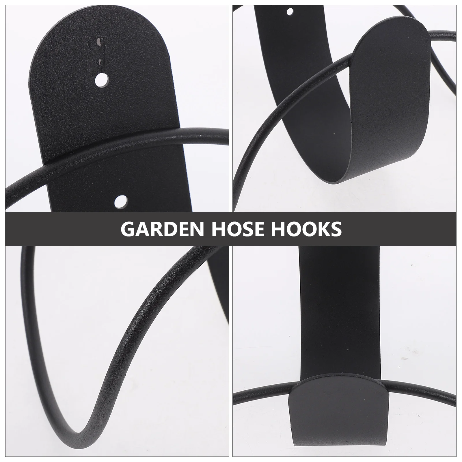 

Stainless Steel Water Pipe Hanger Black Round Line Garden Hose Reel Wall Mount Outdoor Sink Hooks Practical Durable Hose Storage