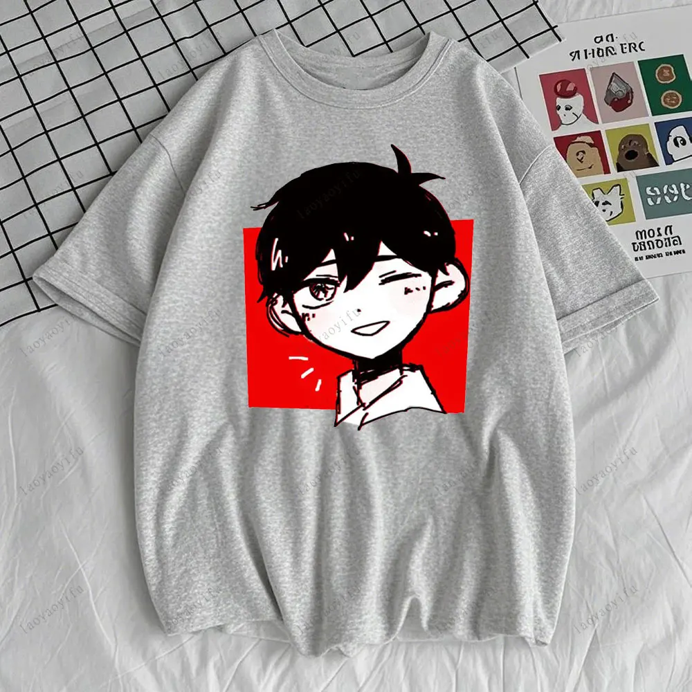 Omori طباعة المرأة تي شيرت قميص Harajuku قصيرة الأكمام س الرقبة تي شيرت المحملة القمم الملابس الملابس الجمالية الشارع الموضة