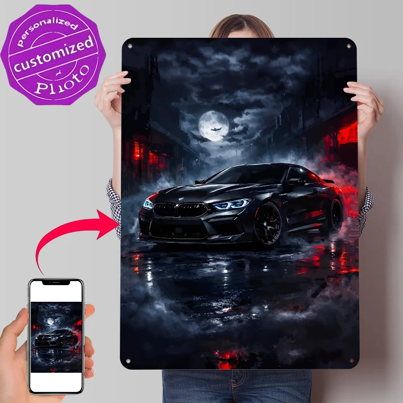Retro Gaming At - Placa de Metal Vintage M8 Carro