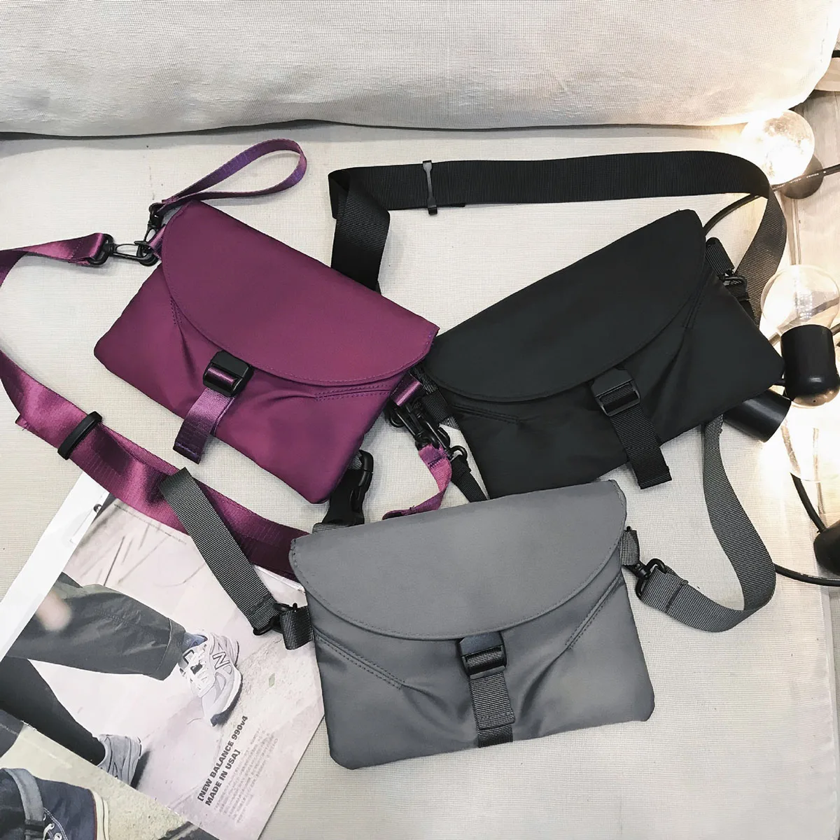 

Korean Style Men's Crossbody Bag Street Fashion Chest Bag Women's Single Shoulder Bag Casual Small Bag for Daily Use