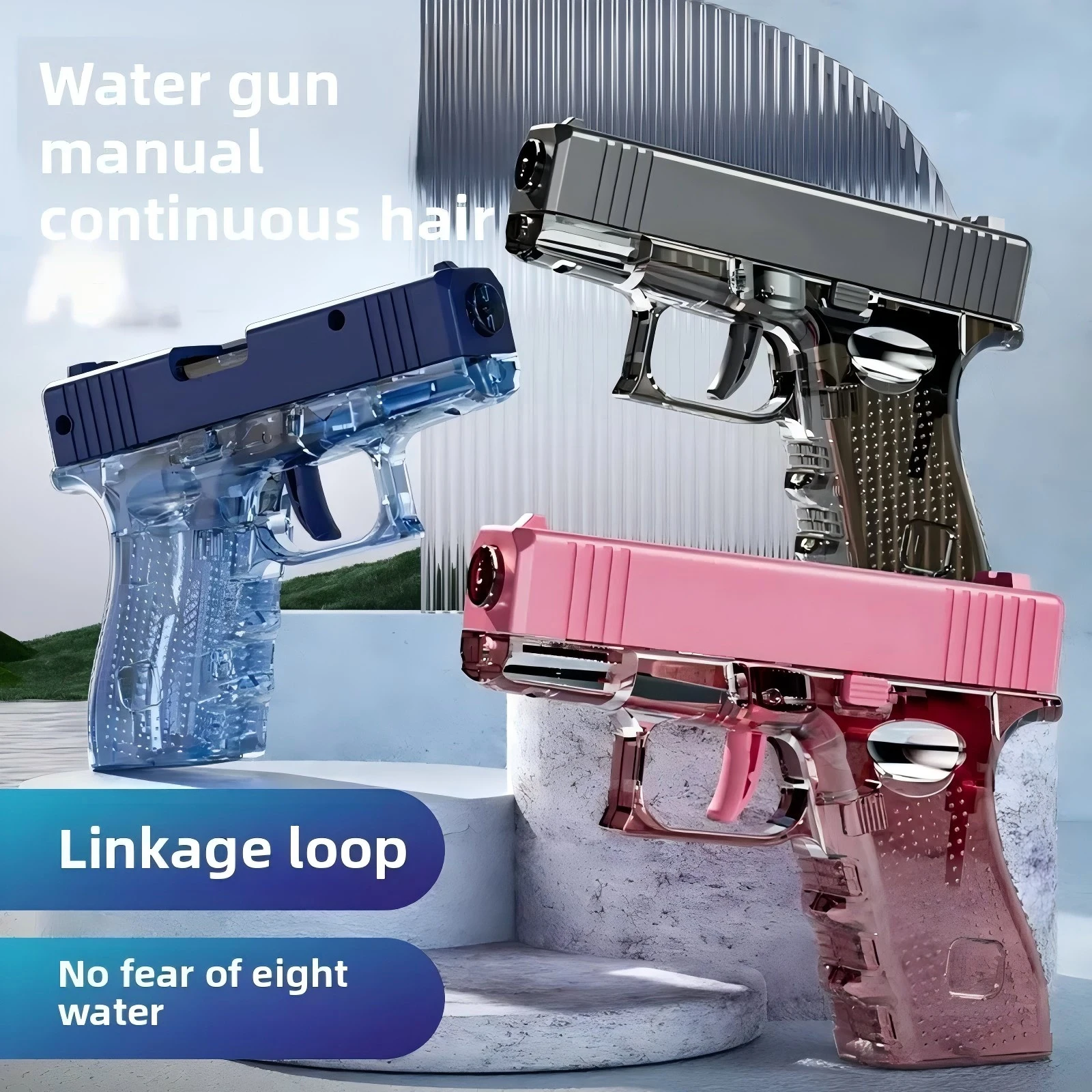 Hot Mini Desert Eagle Mechanical Continuous Firing Water Gun Small Pistol Summer Outdoor Beach Poor Toy Shoot Water Gun for Kids image 4