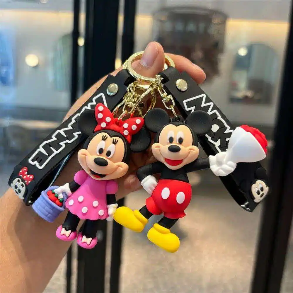 2026 Lançamento Quente: Chaveiro de Desenho Animado Fofo Mickey, Minnie e Pato Donald – Pingente Romântico para Casais, Bolsas e Carros – Lindo Presente de Aniversário Pequeno