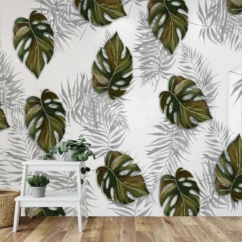 

Обои с тропическими растениями и листьями, фотообои на заказ для гостиной, спальни, кабинета, украшения, настенный художественный фон