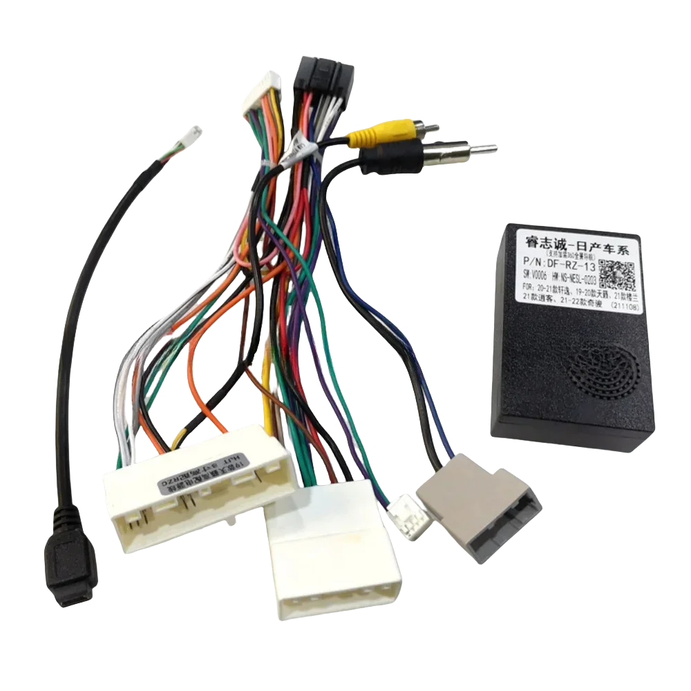 For Nissan Altima/Teana 2019-2020/Sylphy 2020 Android 2 Din GPS Car Radio Canbus Box Decoder DF-RZ-13 Wiring Harness Power Cable
