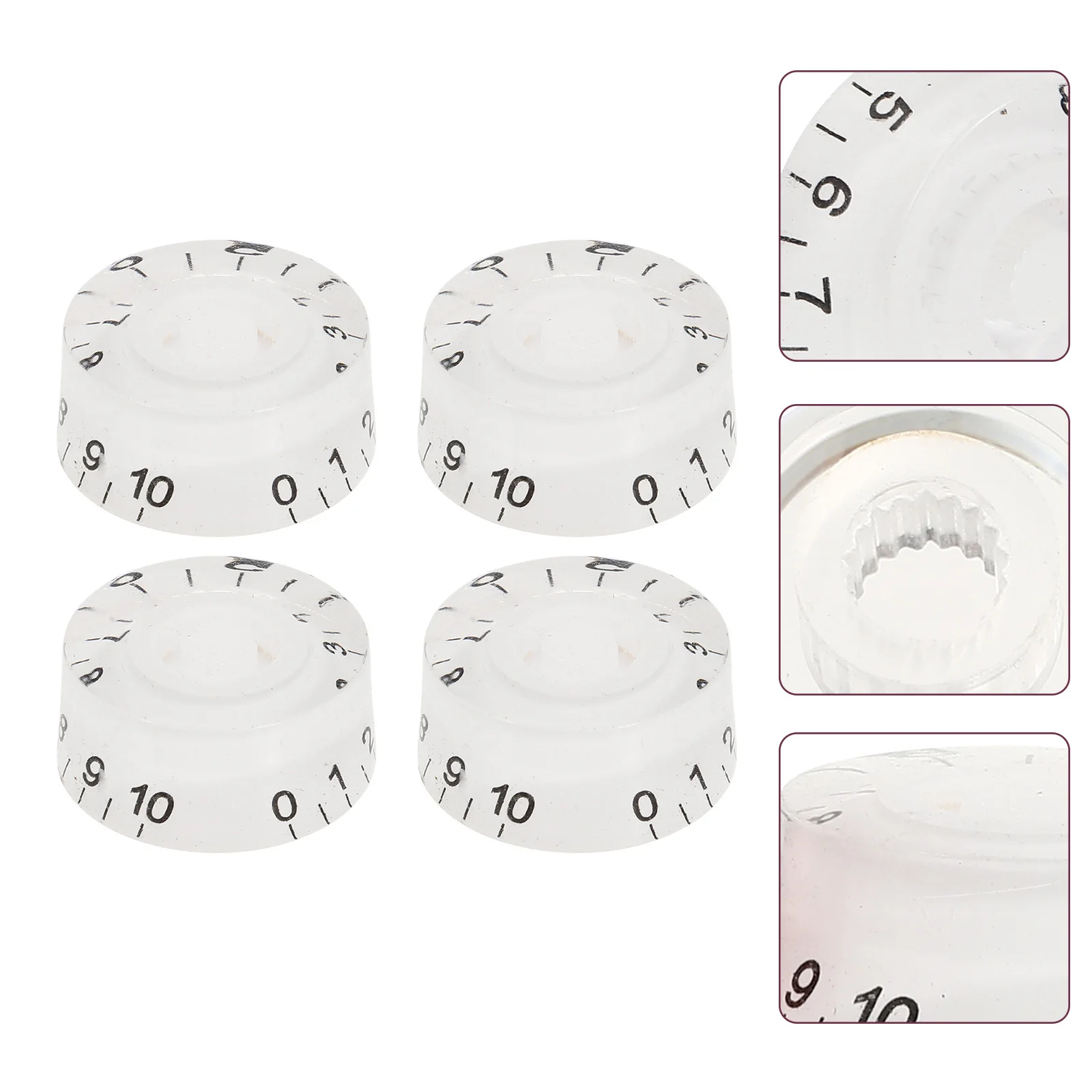 

4Pcs Guitar Volume Control Knobs Solid Durable Potentiometer Caps Replacement for Electric Guitar Bass Amplifier Accessories